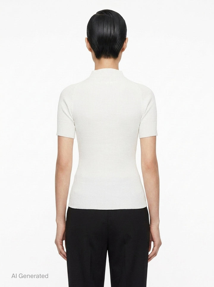 Chiffon Twist Short Sleeve Shirt | Issey Miyake | Club21 - back