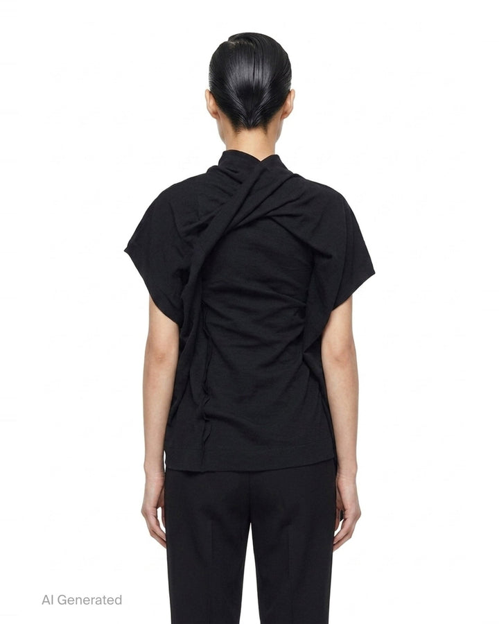 Concealed Draped Woven Top | Issey Miyake | Club21 - back