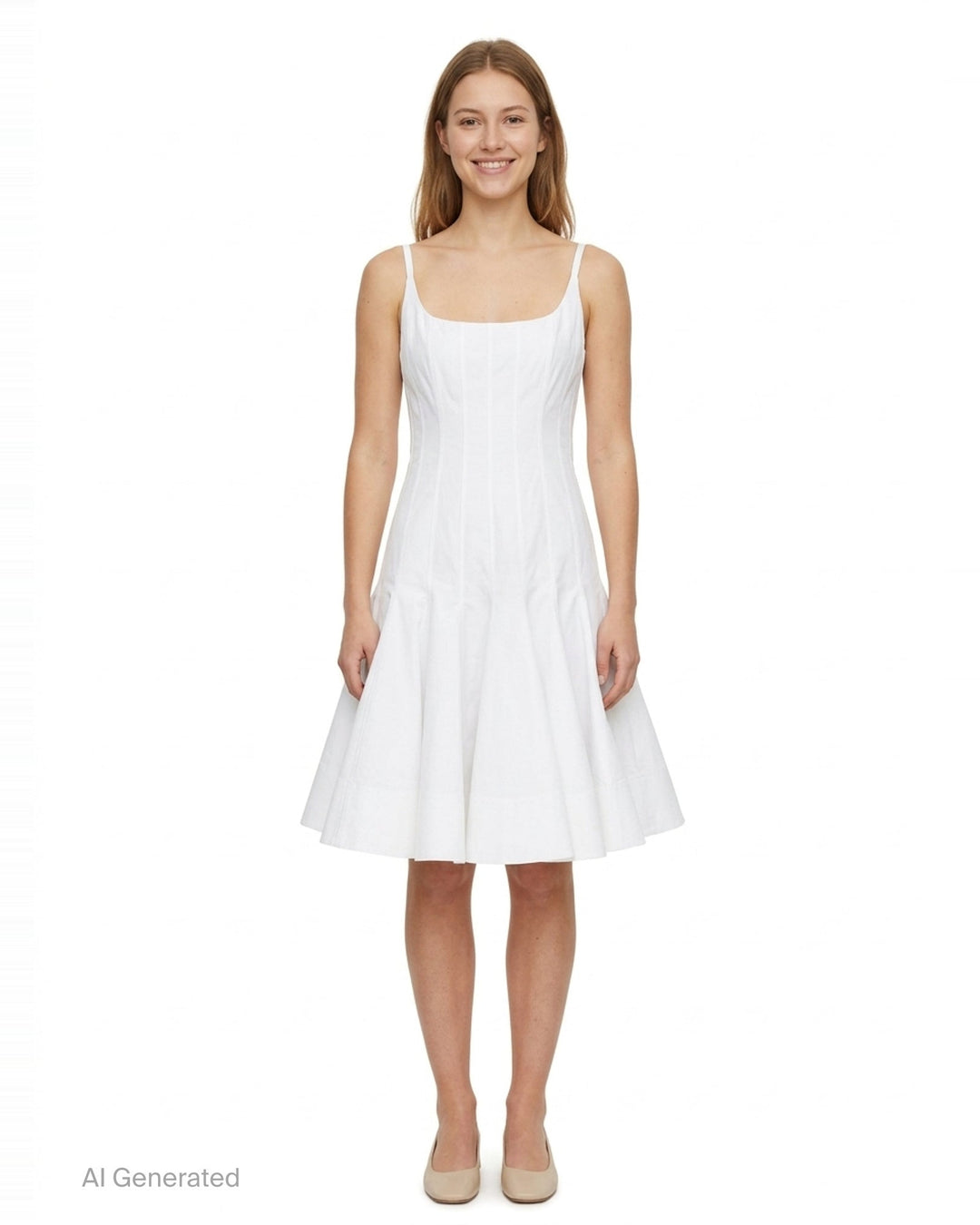 Jacquemus Agave Mini Woven Dress in white, featuring a fitted corset bodice with shaped seaming, wide shoulder straps, and a dramatically flared pleated skirt - front
