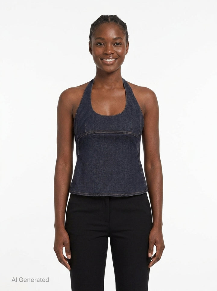 De-Nimes Lavoir Halter Top | Jacquemus | Club21 - front