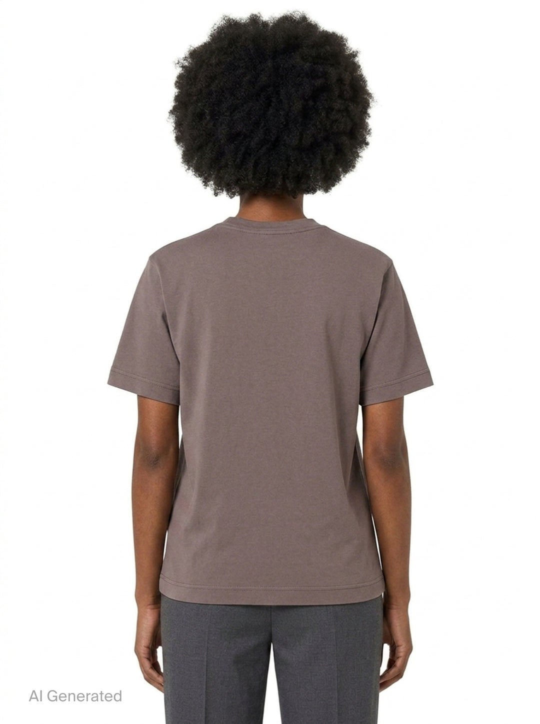 Jacquemus Gros Grain Short Sleeve Tee in cream with a woven grosgrain logo label on the chest - back