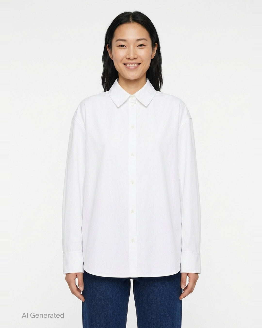 Jacquemus La Chemise Citta white woven button-down shirt with spread collar, long sleeves, and tonal buttons on a white background - front