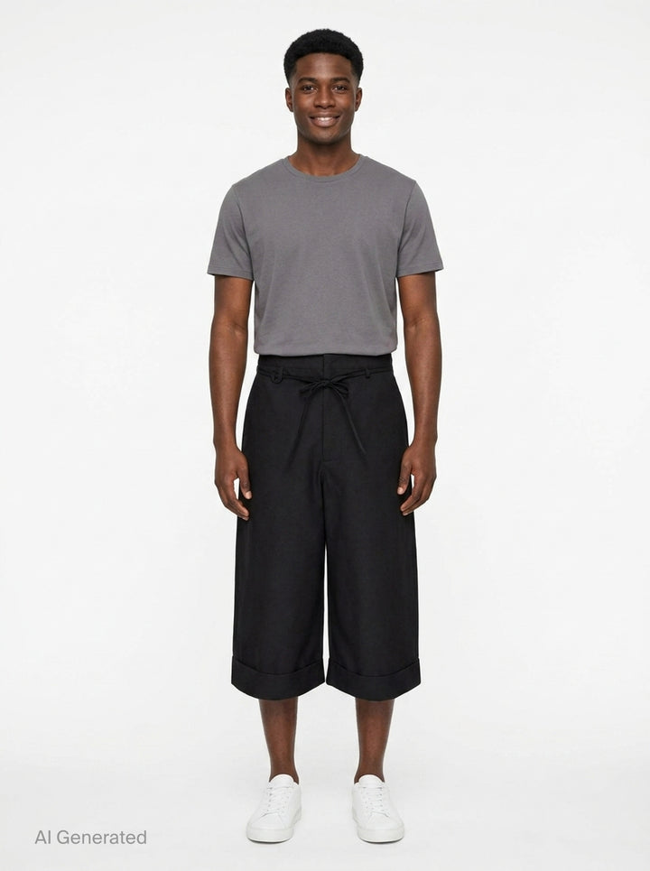 Marin Wide-Leg Cropped Pants | Jacquemus | Club21 - front