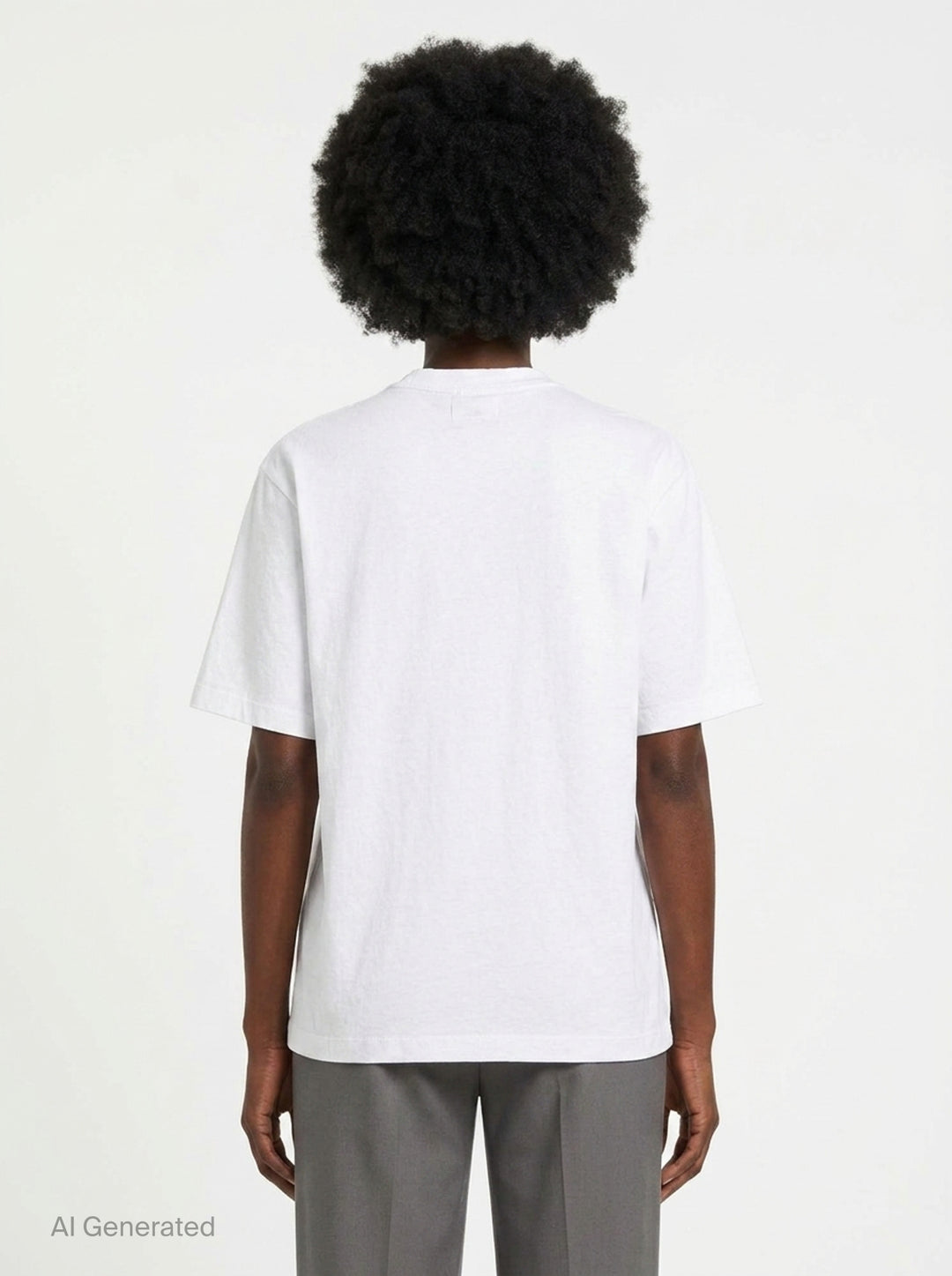 Jacquemus black oversized short-sleeve t-shirt with embroidered cursive logo across the chest and ribbed crew neckline, displayed on a white background - back