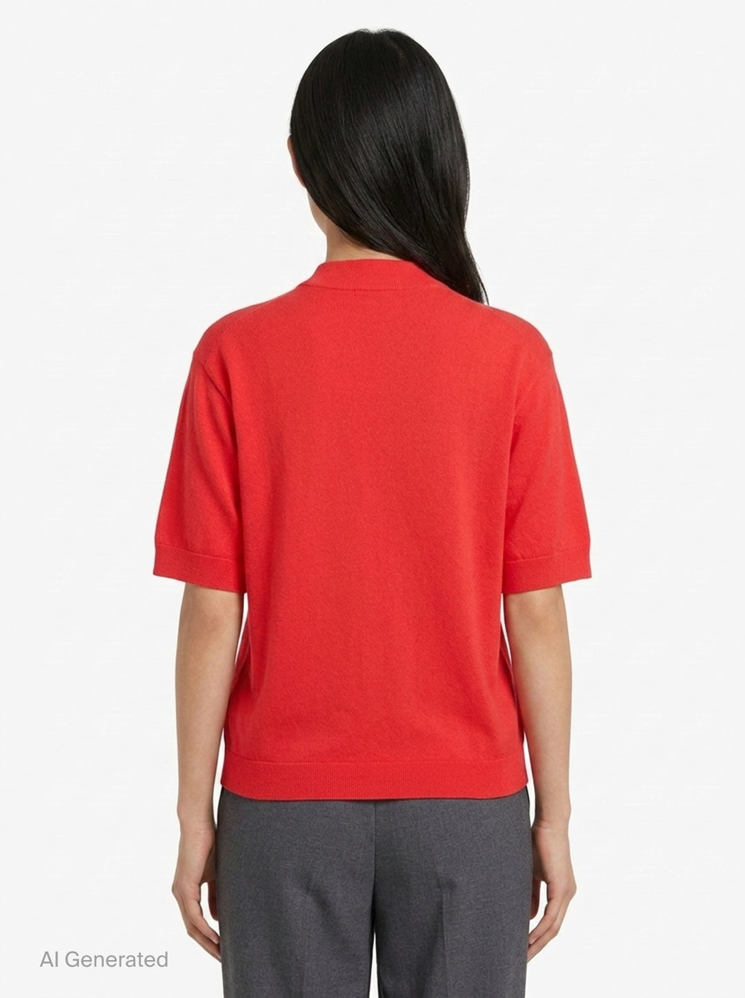 Bateau Neck Short Sleeve Knit Top | Jil Sander | Club21 - back