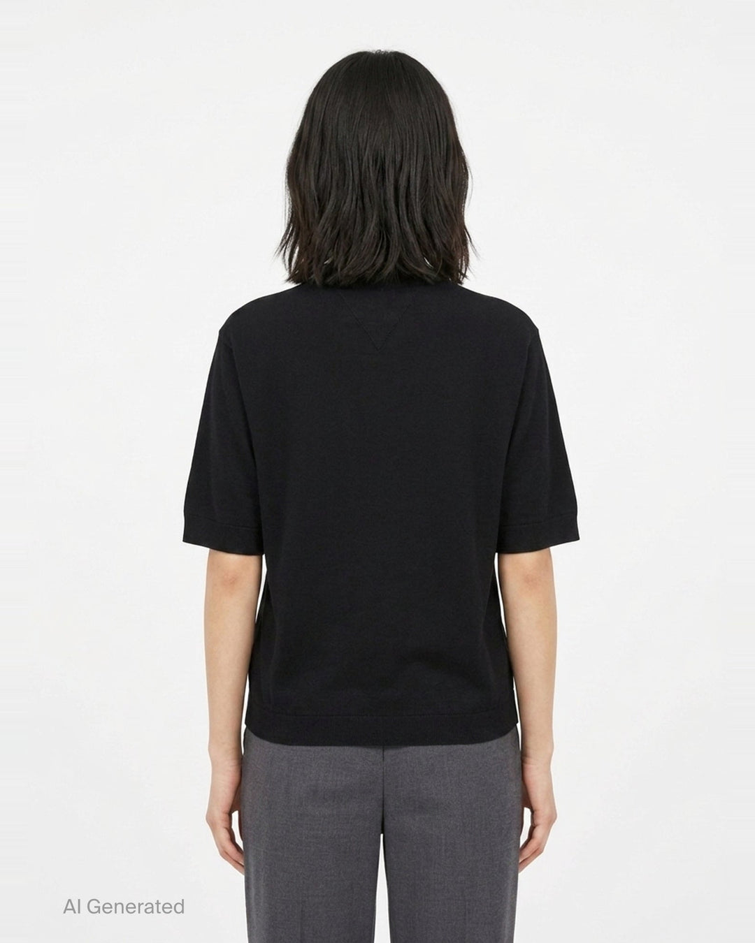 Bateau Neck Short Sleeve Knit Top | Jil Sander | Club21 - back