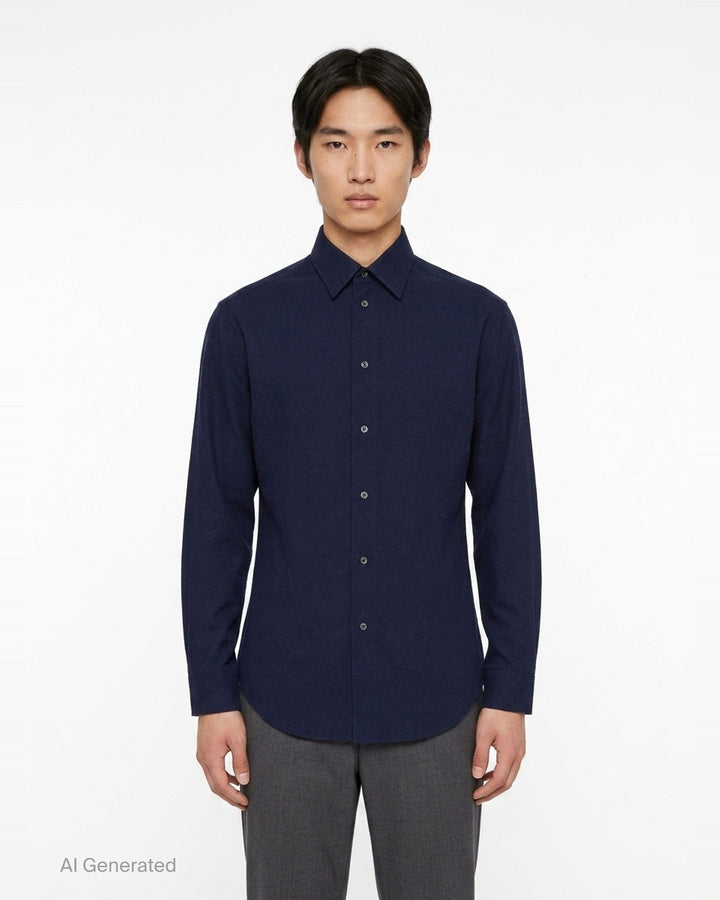 Boiled Wool Gabardine Long Sleeve Shirt | Jil Sander | Club21 - front