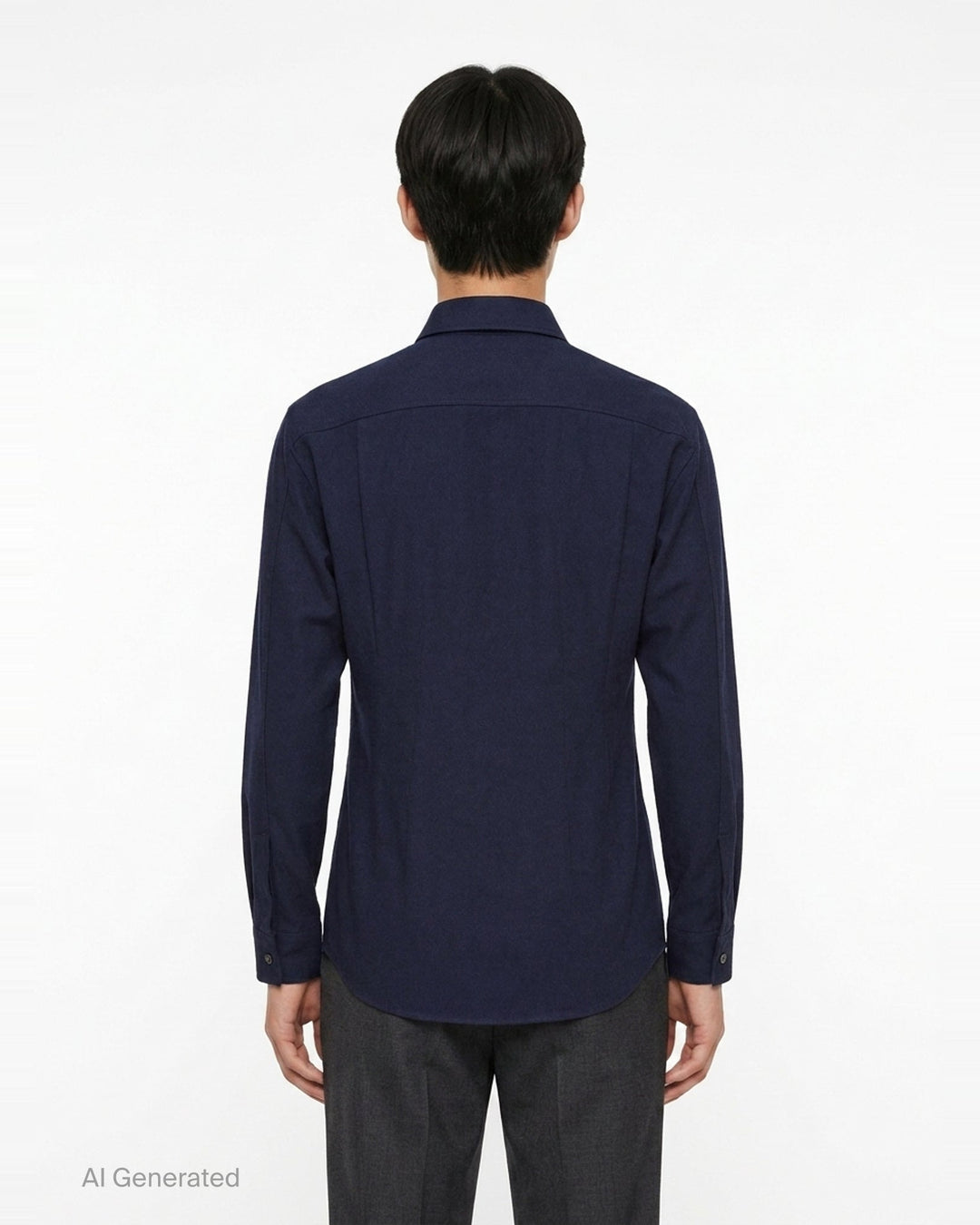 Boiled Wool Gabardine Long Sleeve Shirt | Jil Sander | Club21 - back