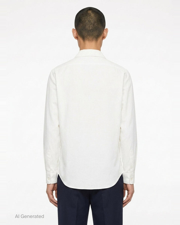 Crispy Washed Cotton Long Sleeve Shirt | Jil Sander | Club21 - back