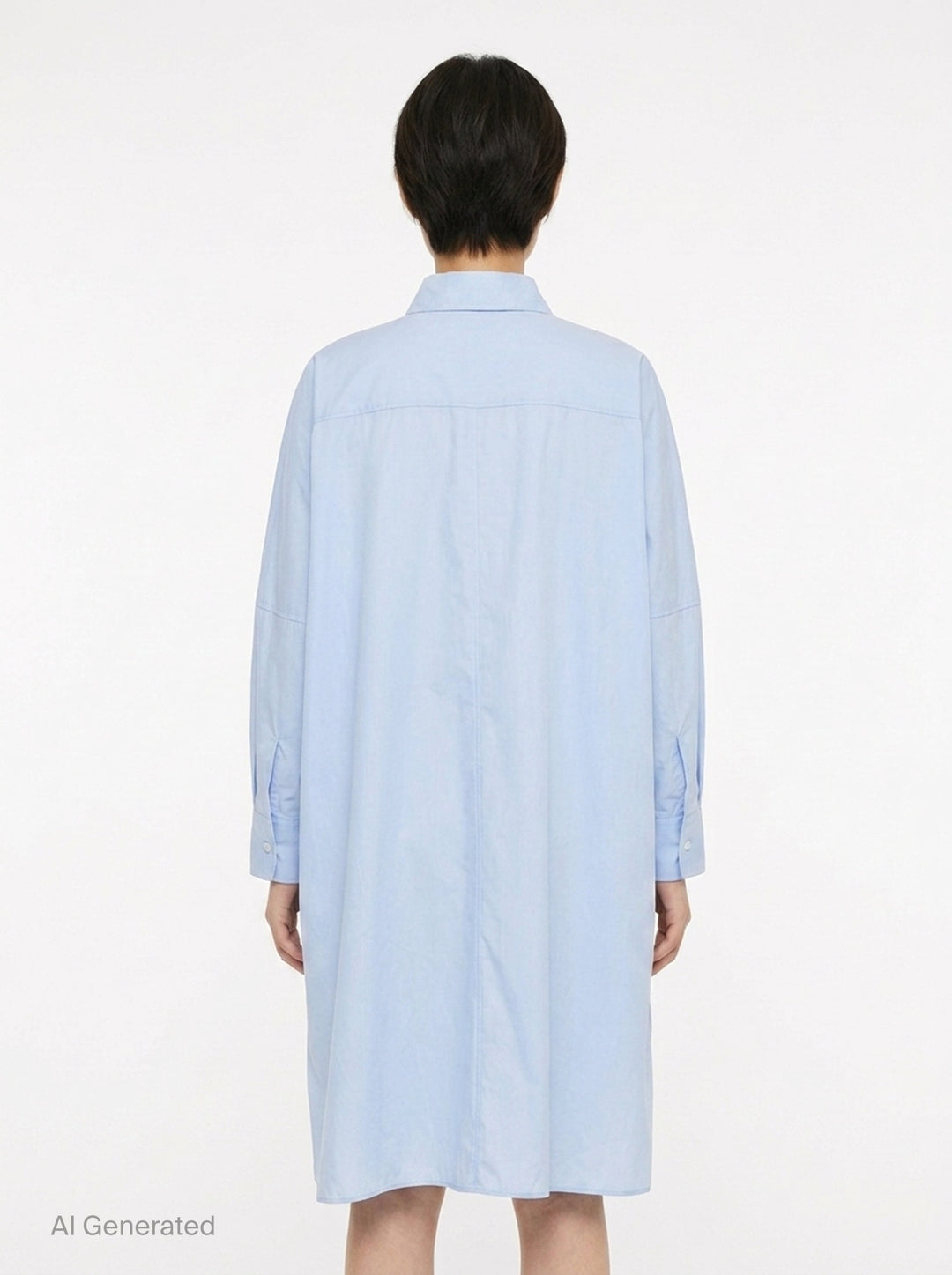 Embroidered Light Cotton Shirt Dress | Jil Sander | Club21 - back