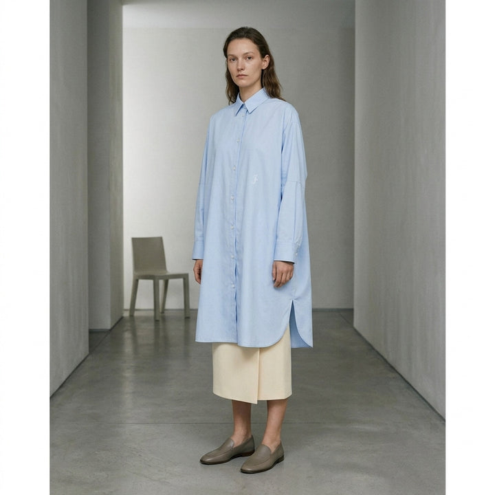 Embroidered Light Cotton Shirt Dress | Jil Sander | Club21 - lifestyle