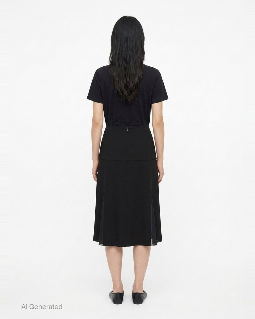 Fluid Wool Sablé Midi Skirt | Jil Sander | Club21 - back