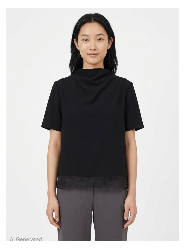 Fluid Wool Short Sleeve Top | Jil Sander | Club21 - front