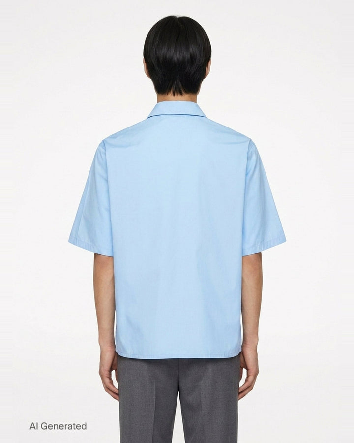 Light Cotton Short Sleeve Shirt | Jil Sander | Club21 - back