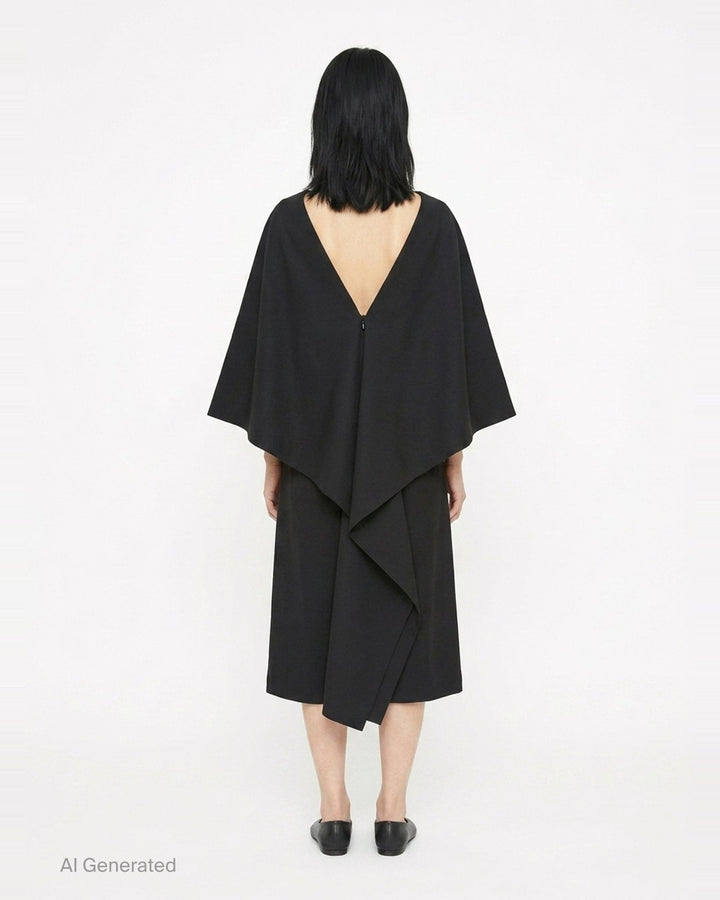 Lightweight Wool Wide Sleeve Dress | Jil Sander | Club21 - back