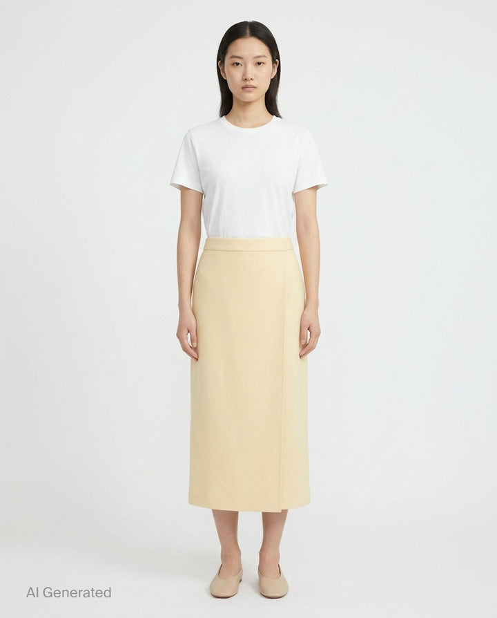 Mid Calf Double Face Wrap Skirt | Jil Sander | Club21 - front