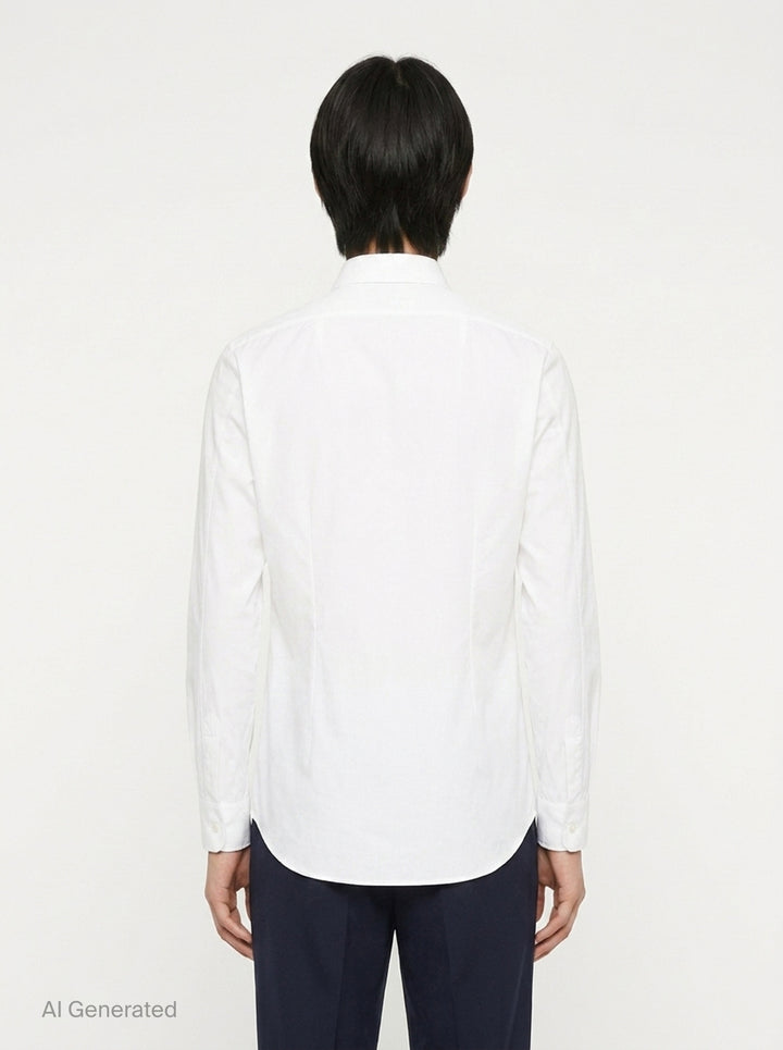 Organic Cotton Poplin Long Sleeve Shirt | Jil Sander | Club21 - back
