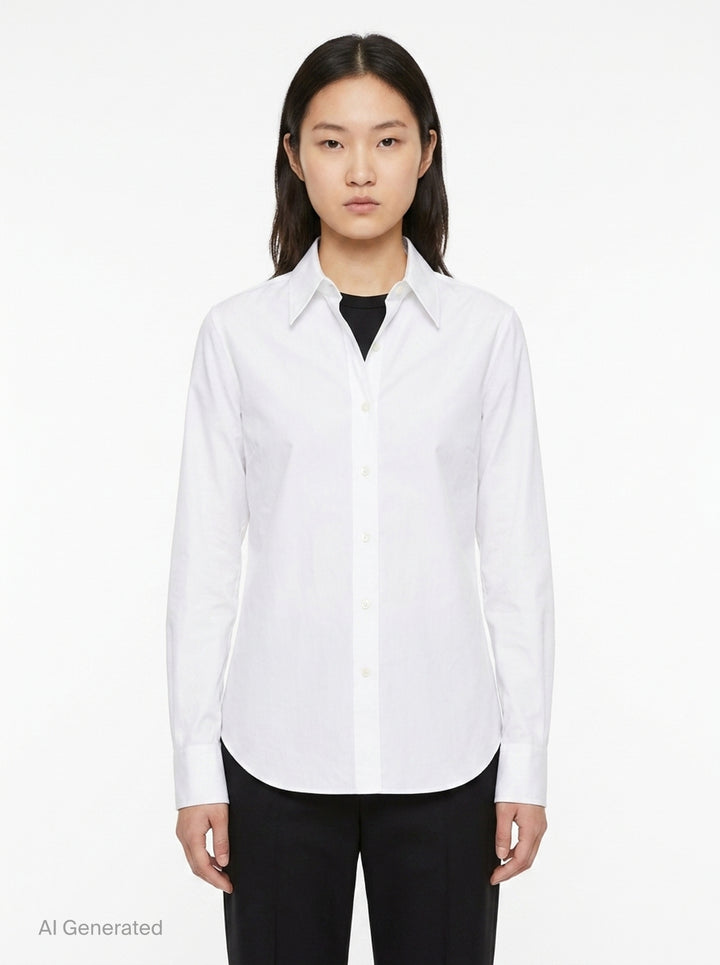 Organic Cotton Poplin Shirt | Jil Sander | Club21 - front