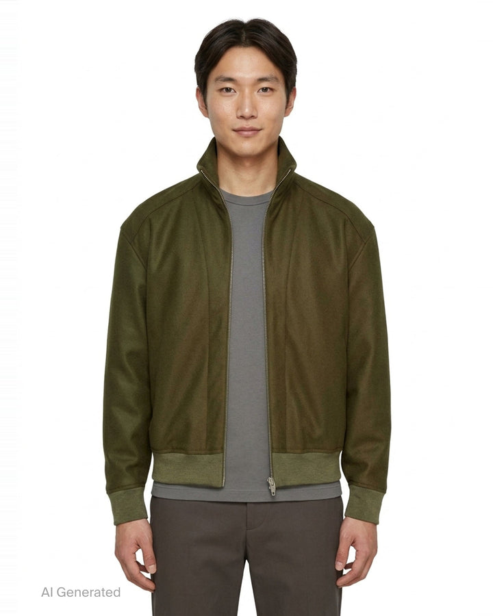 Padded Wool Melton Zip Jacket | Jil Sander | Club21 - front