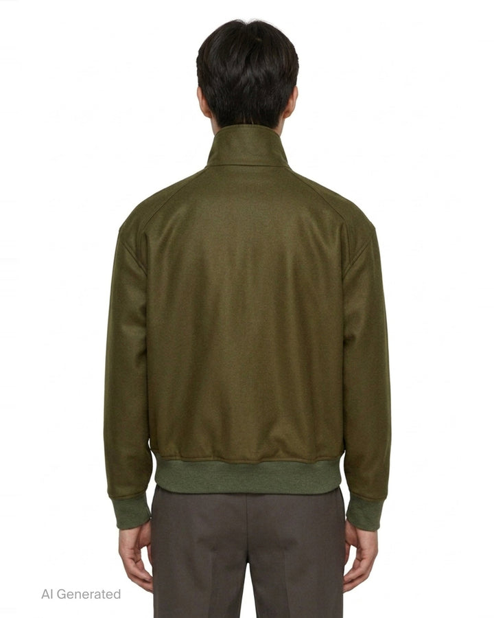 Padded Wool Melton Zip Jacket | Jil Sander | Club21 - back
