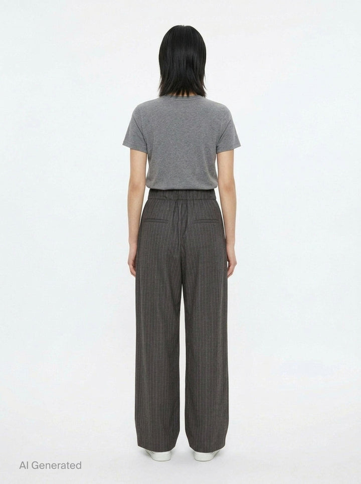 Shadowstripe Wide Leg Trousers | Jil Sander | Club21 - back