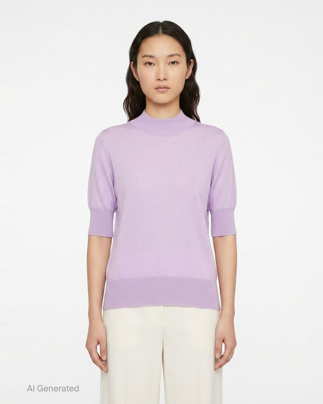 Superfine Cashmere Mock Neck Sweater | Jil Sander | Club21 - front