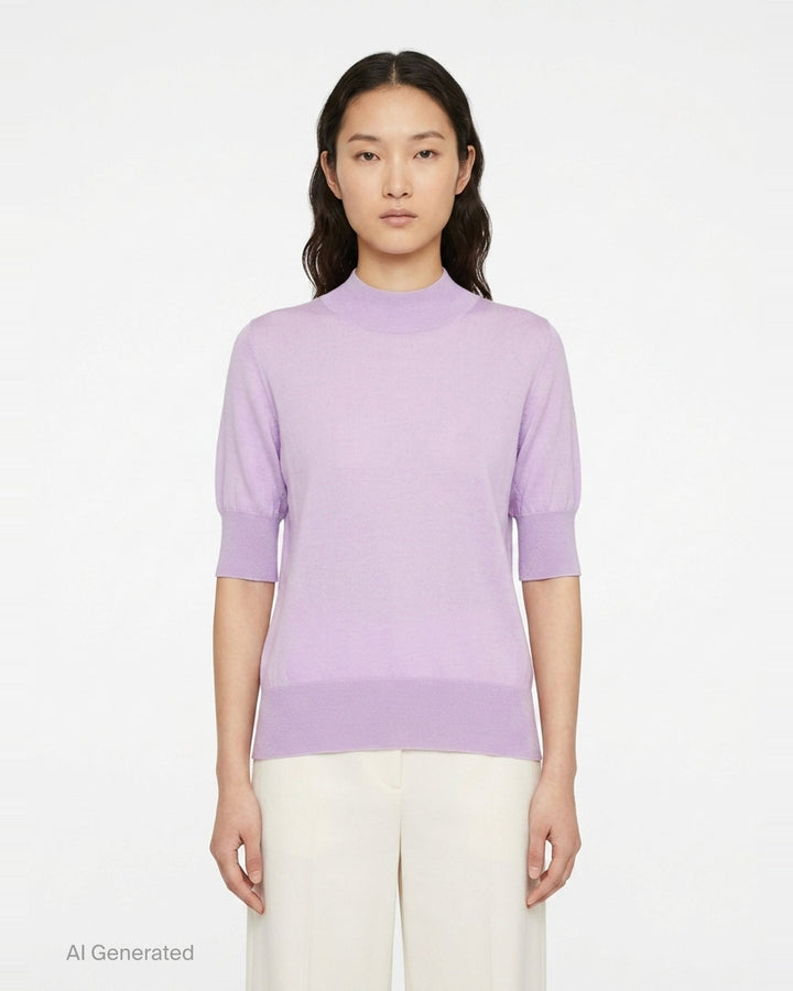 Superfine Cashmere Mock Neck Sweater | Jil Sander | Club21 - front