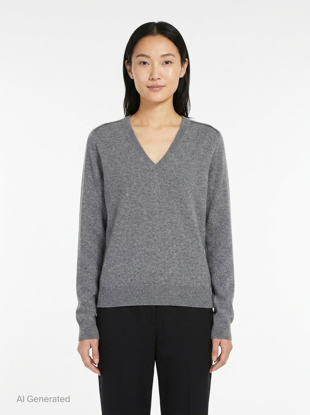 V-Neck Long Sleeve Jumper | Jil Sander | Club21 - front