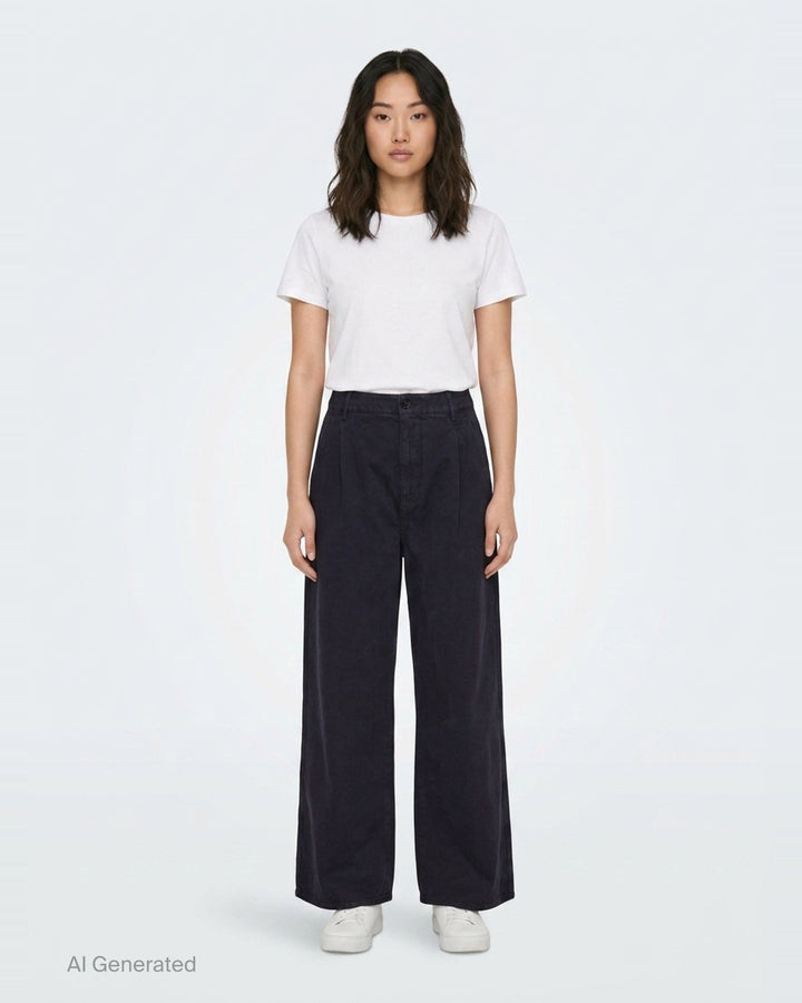 Wide Leg Cotton Trousers | Jil Sander | Club21 - front