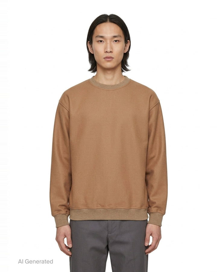 Wool Melton Long Sleeve Sweatshirt | Jil Sander | Club21 - front