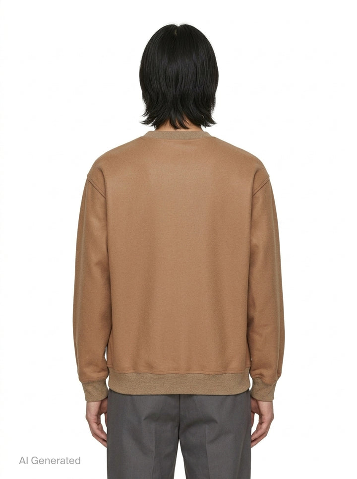 Wool Melton Long Sleeve Sweatshirt | Jil Sander | Club21 - back