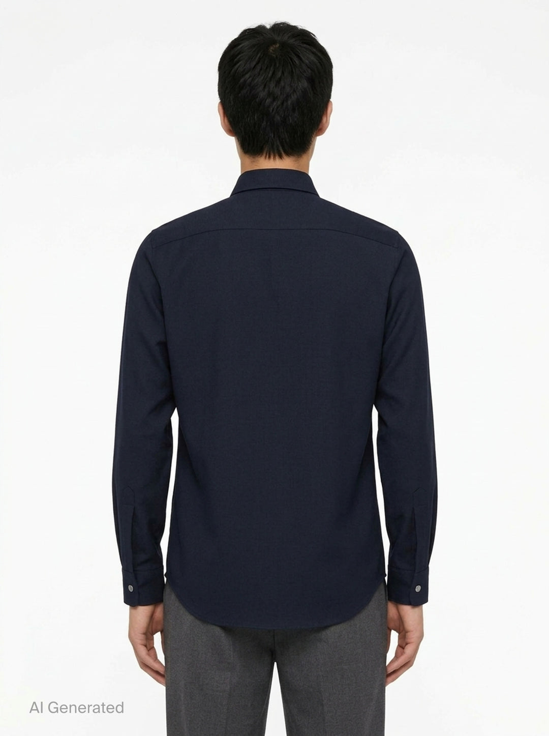 Wool Mohair Canvas Long Sleeve Shirt | Jil Sander | Club21 - back