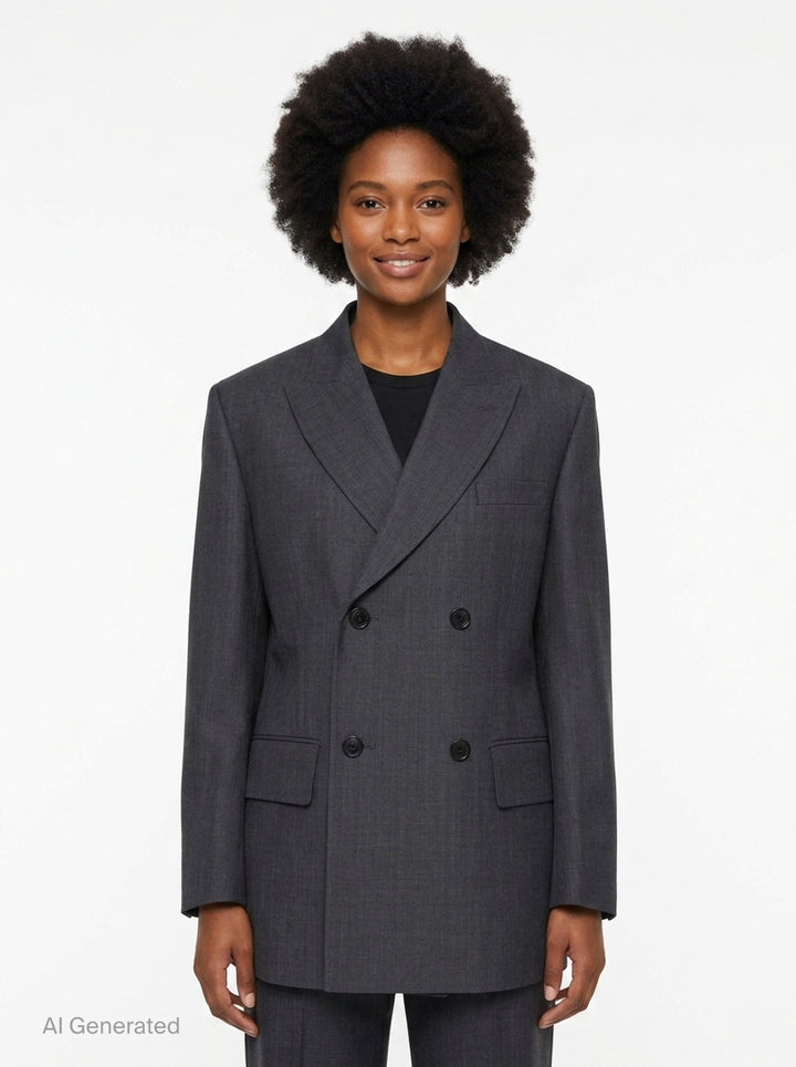 Double-Breasted Straight Cut Jacket | Junya Watanabe | Club21 - front