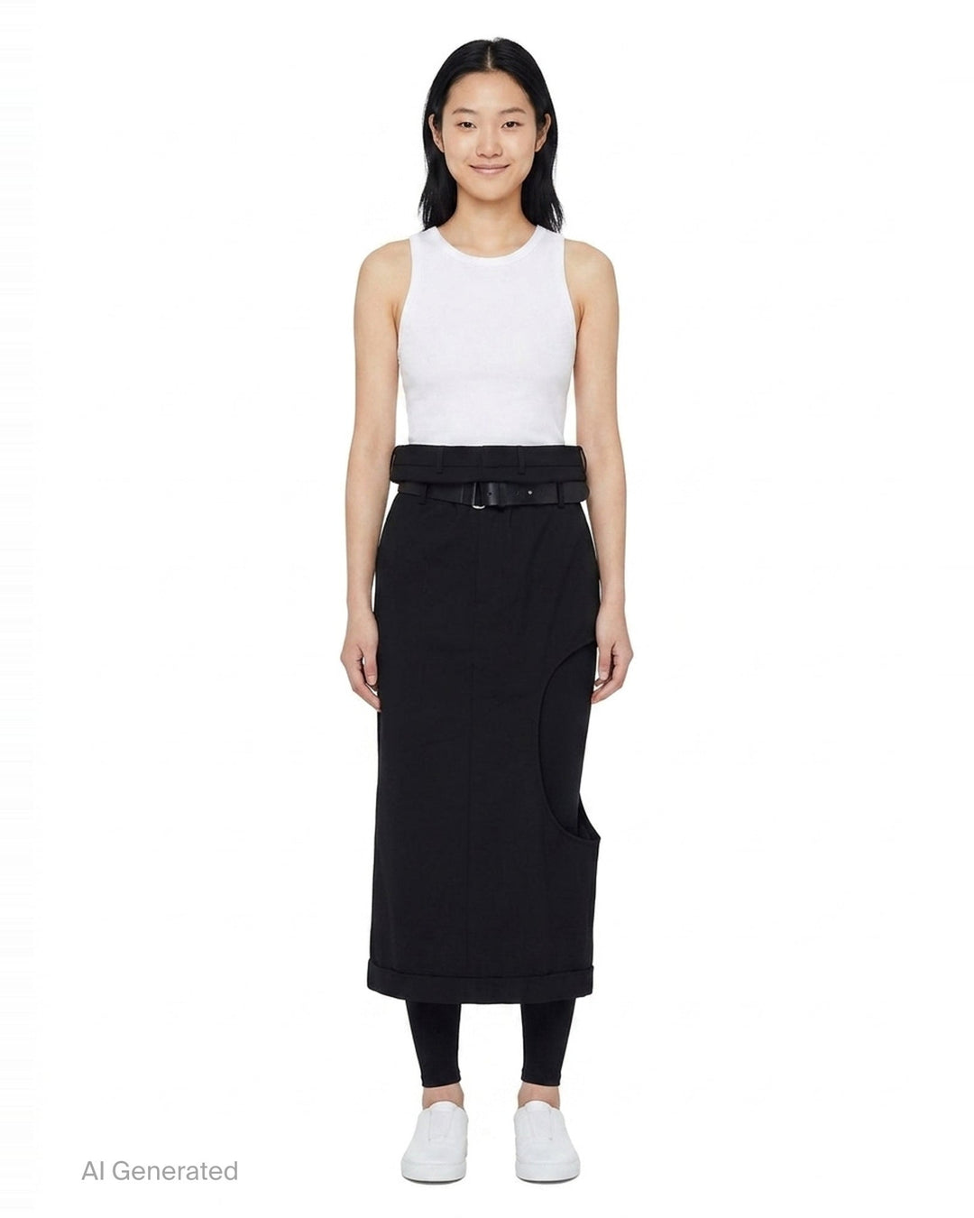 Long Sculptural Draped Skirt | Junya Watanabe | Club21 - front