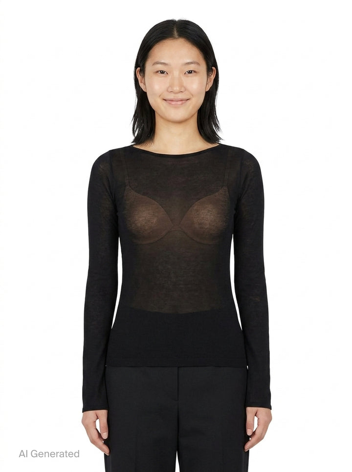 Long Sleeve Stretch Top | Junya Watanabe | Club21 - front