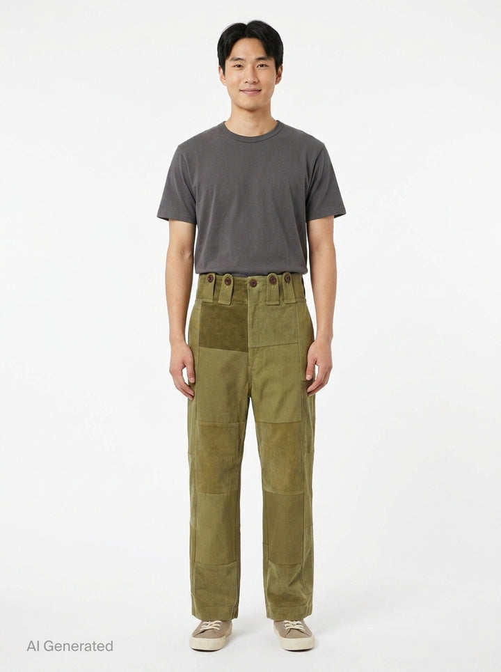 Multi Fabric Patchwork Pants | Junya Watanabe | Club21 - front