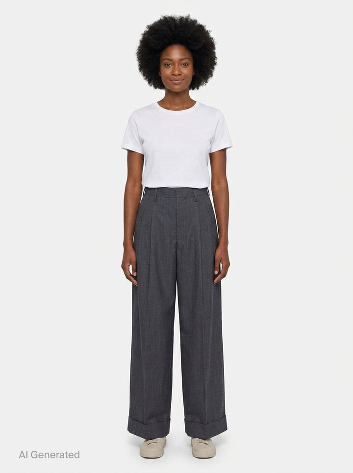 Wide Leg Pleated Wool Trousers | Junya Watanabe | Club21 - front