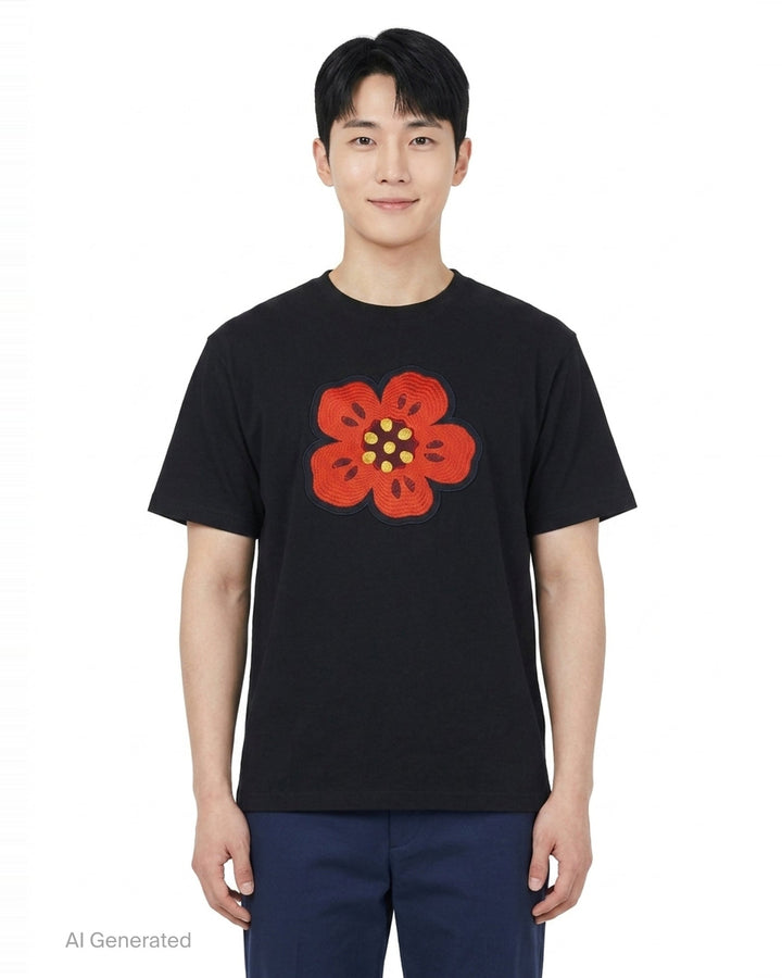 Boke Flower Embroidered Tee | Kenzo | Club21 - front