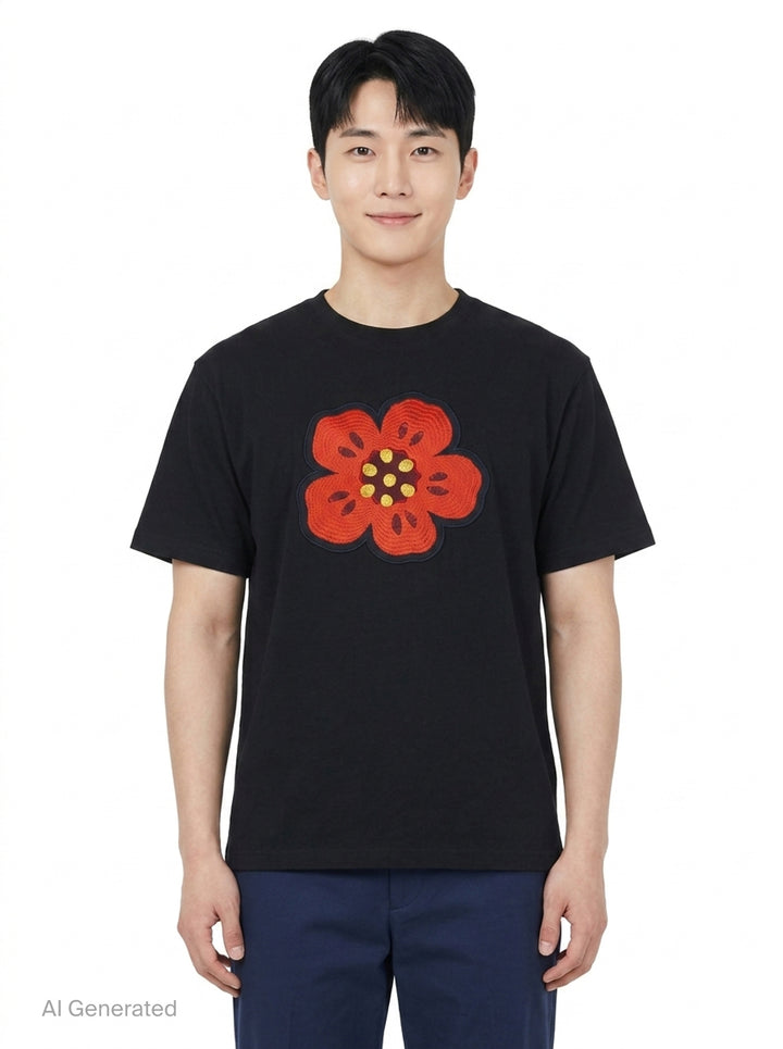 Boke Flower Embroidered Tee | Kenzo | Club21 - front