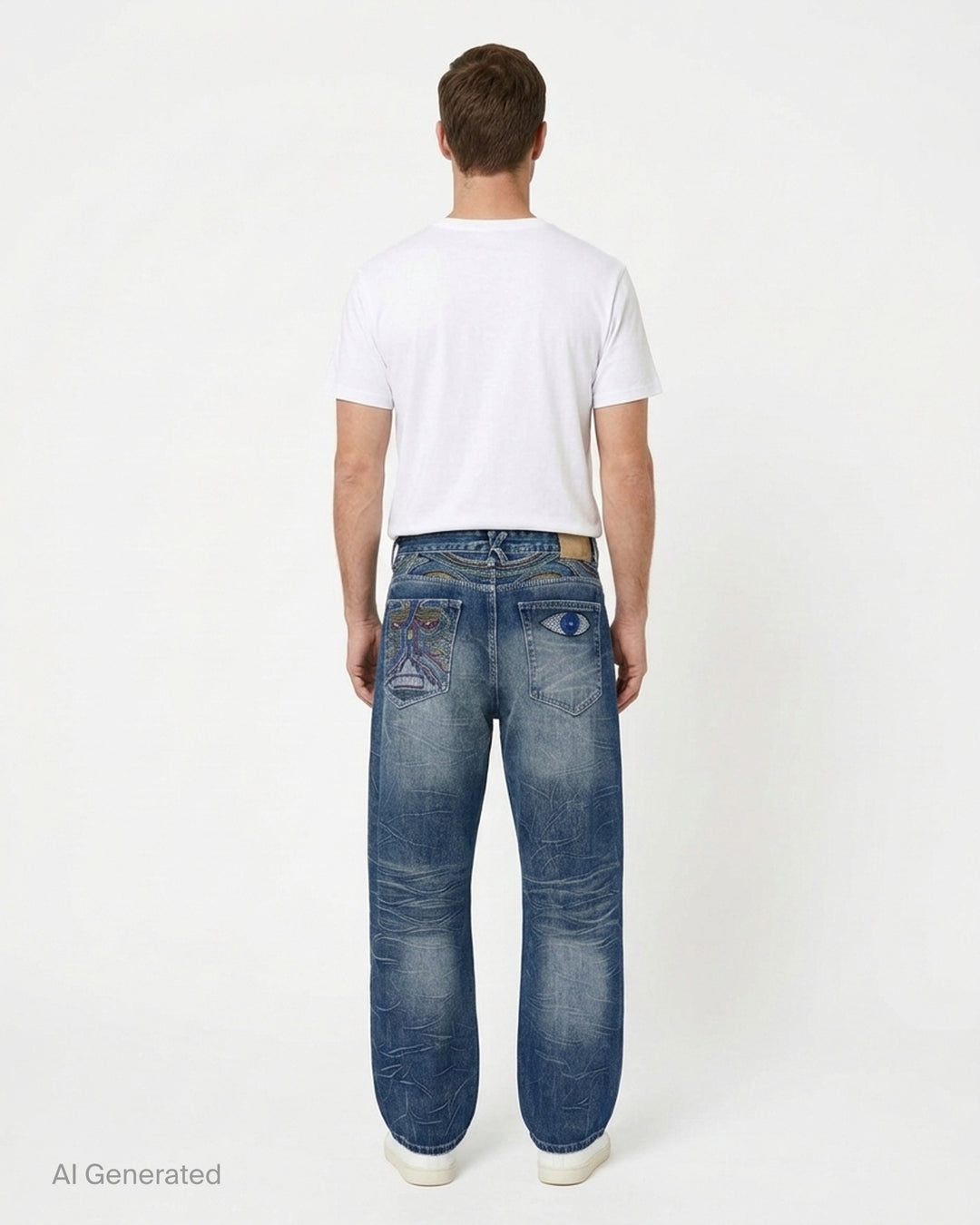 Gemstone Eye Embroidery Jeans | KidSuper Studios | Club21 - back
