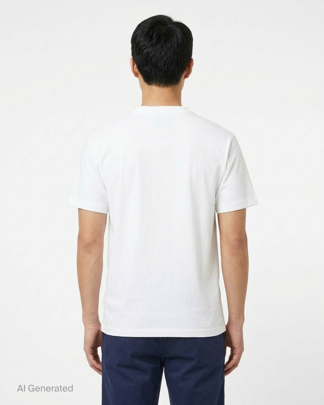 White KidSuper Studios short sleeve tee with a distressed red apple graphic, blue New York skyline, running figures and New York script lettering - back