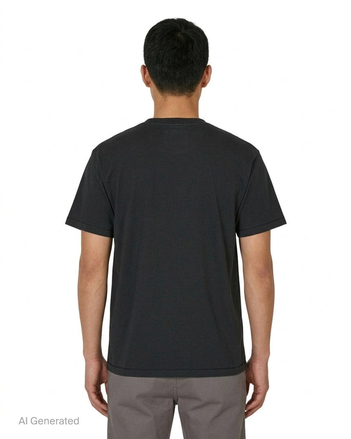 KidSuper Studios black short-sleeve Thank You for Shopping Tee with white retro script graphic and KidSuper Market address print - back