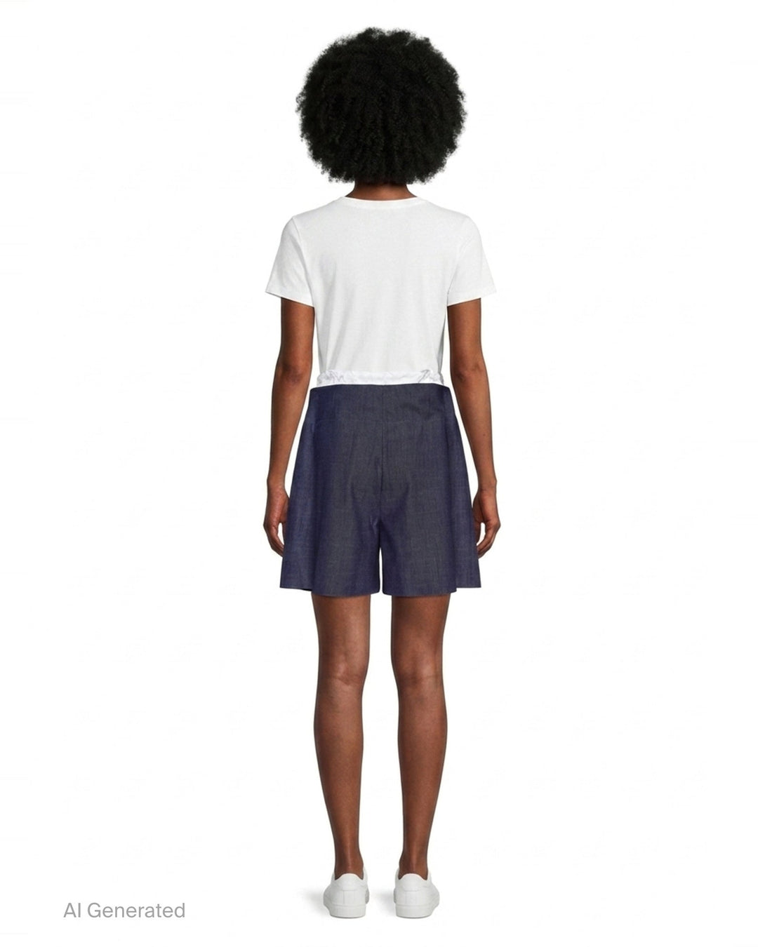 Navy Drawstring Waist Shorts | Kumann YHJ | Club21 - back