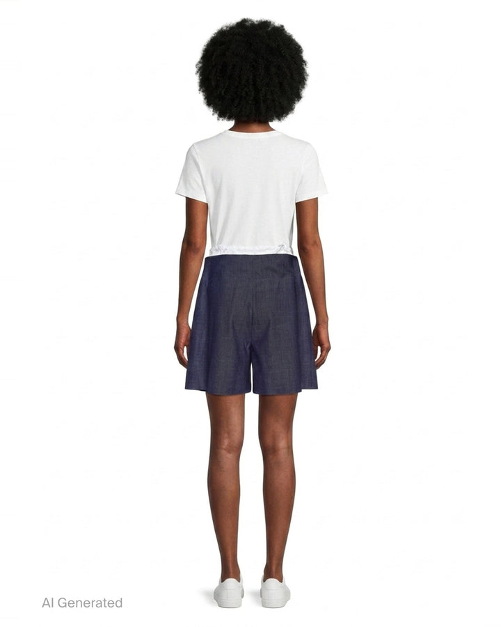 Navy Drawstring Waist Shorts | Kumann YHJ | Club21 - back