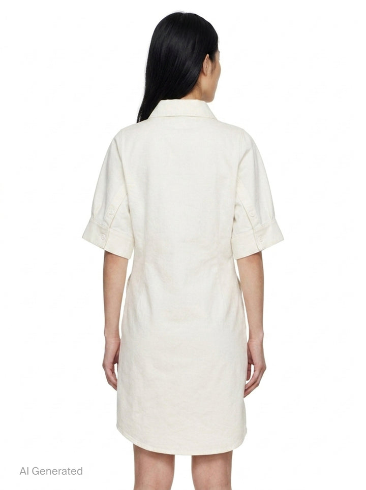 White Back-to-Front Shirt Dress | Kumann YHJ | Club21 - back