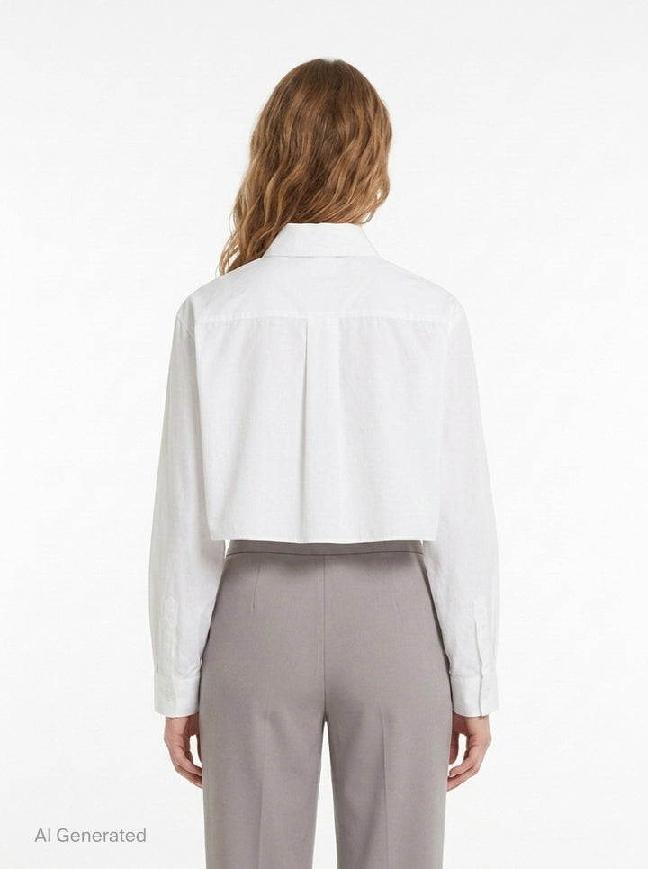 White Cropped Blouse | Kumann YHJ | Club21 - back