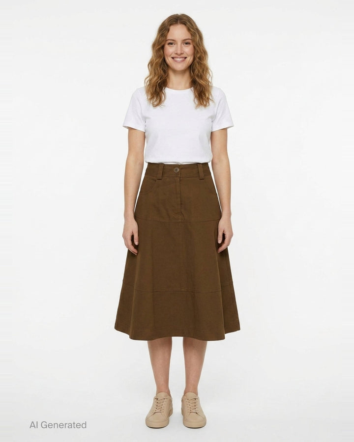 Harper Drill Flare Skirt | Lee Mathews | Club21 - front