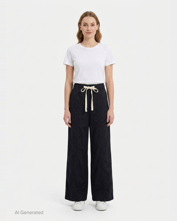 Poplin Wide Leg Pants | Lee Mathews | Club21 - front