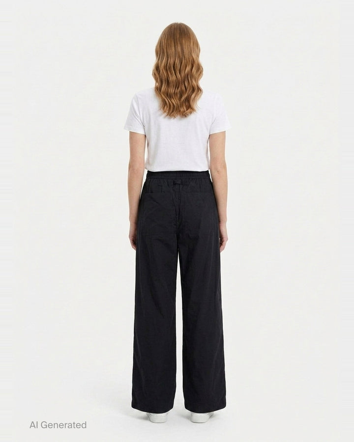 Poplin Wide Leg Pants | Lee Mathews | Club21 - back