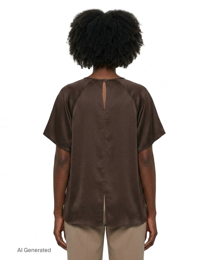 Stella Silk Satin Raglan Tee | Lee Mathews | Club21 - back
